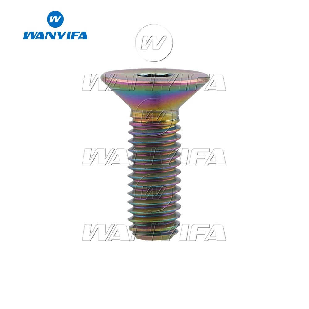 Wanyifa Titanium Bolt M5 x10 12 15 20 25mm Flat Countersunk Head Hex Socket Screw - Цвет: Ranibow