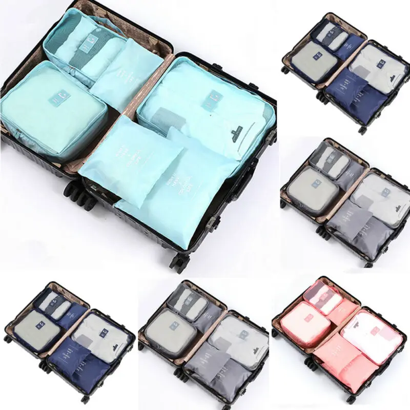 

6 Pcs/Set Travel Storage Bags Clothes Packing Cube Luggage Organizer Pouch Bag