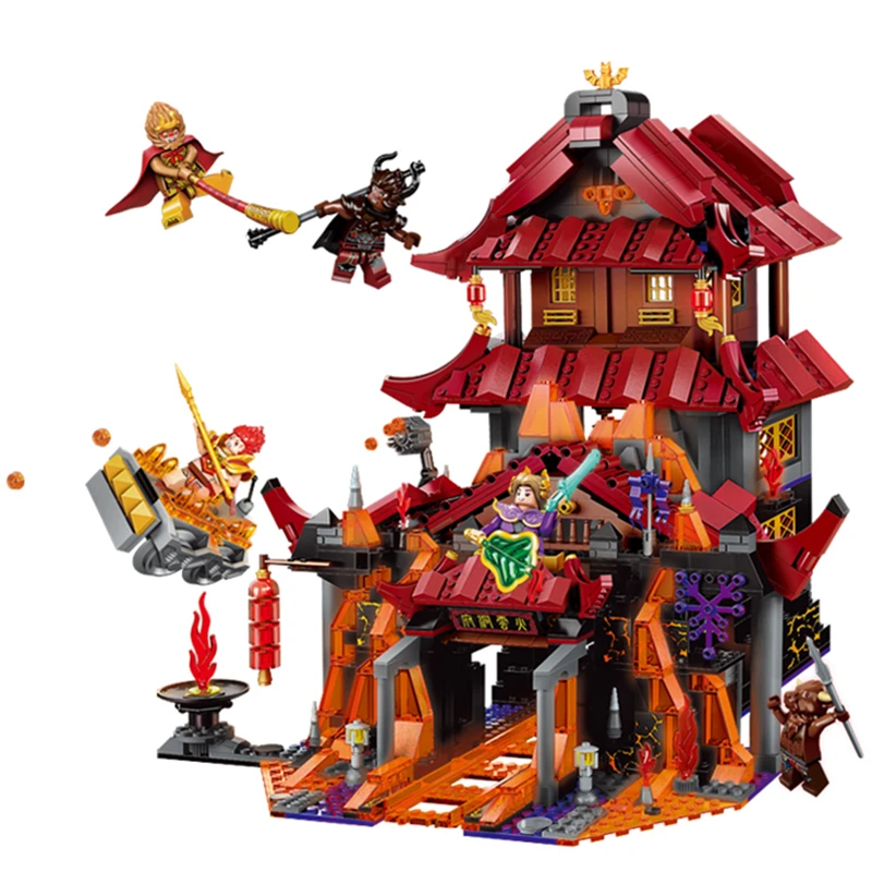 Goku Sun Wukong храм воскресения башня боевое оружие Строительные блоки Набор Классическая модель детские наборы игрушки Совместимые