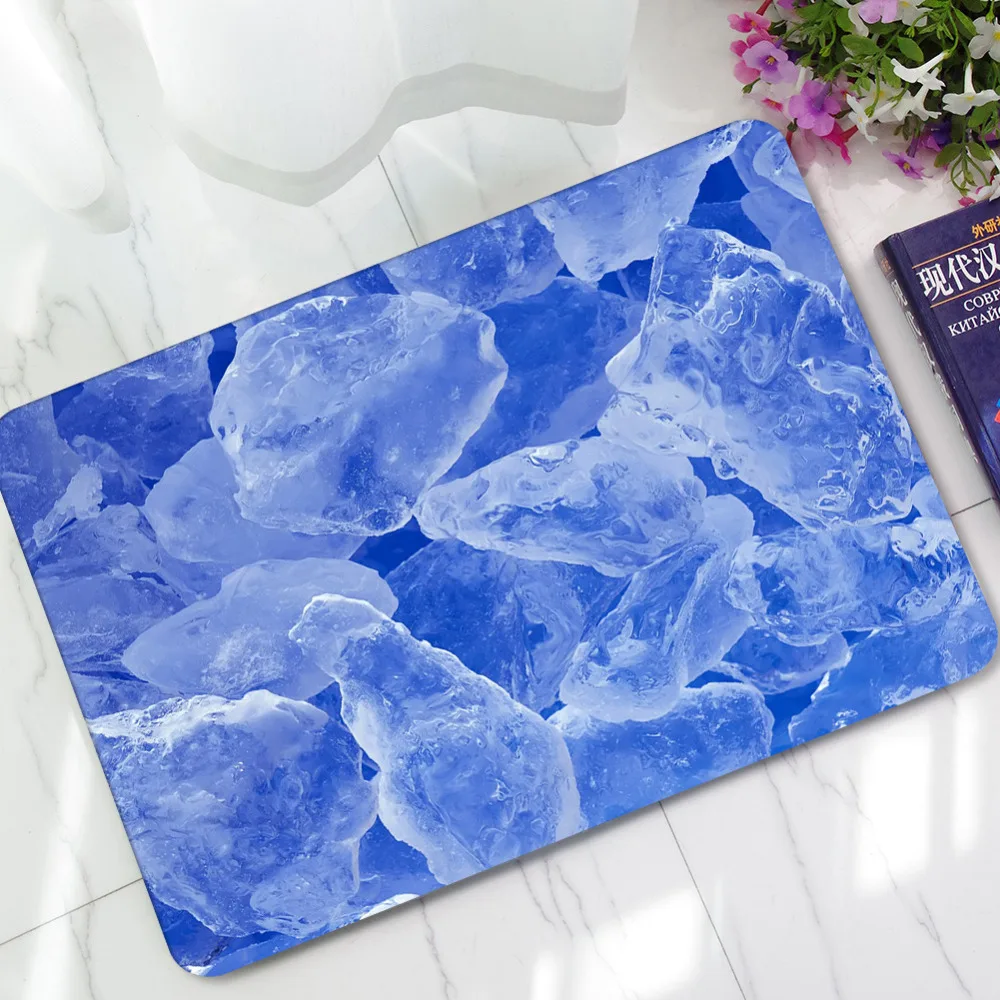 Teppich sommer eiswürfel muster moderne teppich 3d teppich matten saugfähige rutschfeste matten fußmatte home eingang polyester