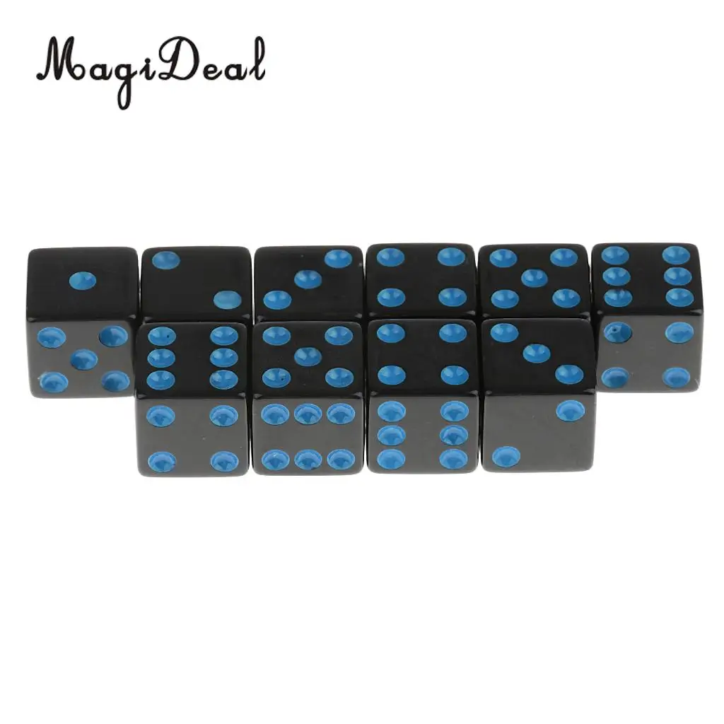 10 Pieces/Set Plastic Dice D6 6 Sided Dotted Dice for D&D RPG Table Games Drinking Gaming Adult Toys Novelty Gift 4Colors