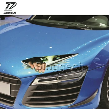 

ZD 3D Eyes Peeking Monster Car stickers for Lada Toyota Corolla c-hr Avensis RAV4 Auris Honda Civic Accord Fit CRV Accessories