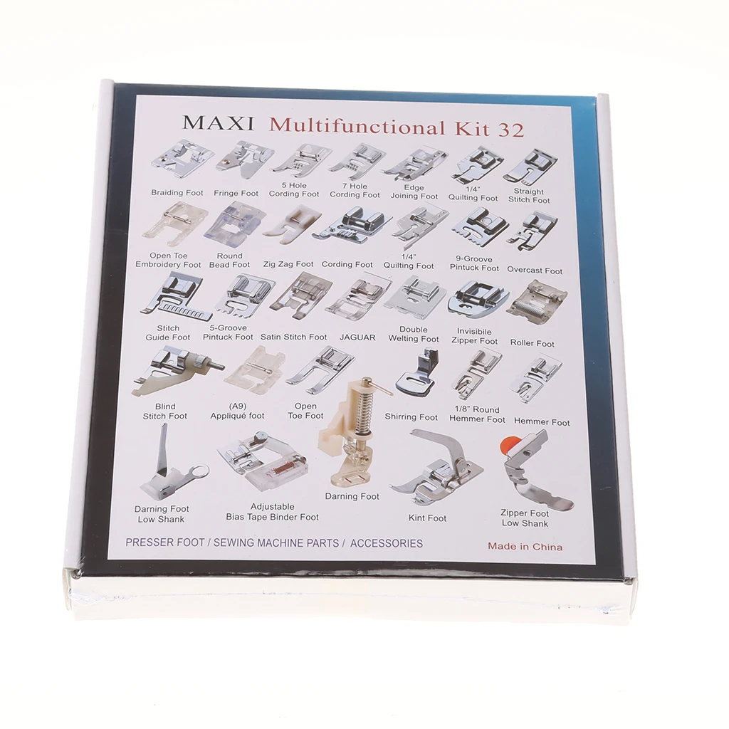 CY 032 32pcs Domestic Sewing Machine Presser Foot Feet Kit Set With Box