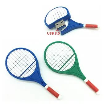 

Cartoon tennis racket USB3.0 flash drive 128MB 4GB 8GB 16GB 32GB 64GB mini memory computer gift real capacity drive