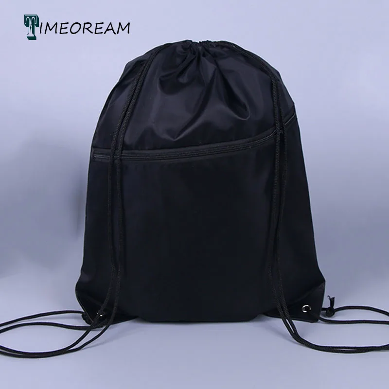 

TIMEOREAM Solid Color Women's Home Waterproof Makeup Movement Polyester Beam Pocket Drawstring Bag Storage Backpack