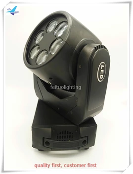 

T-8pcs/lot 6X25W high power moving head zoom rgbw wash beam dmx 512 stage light