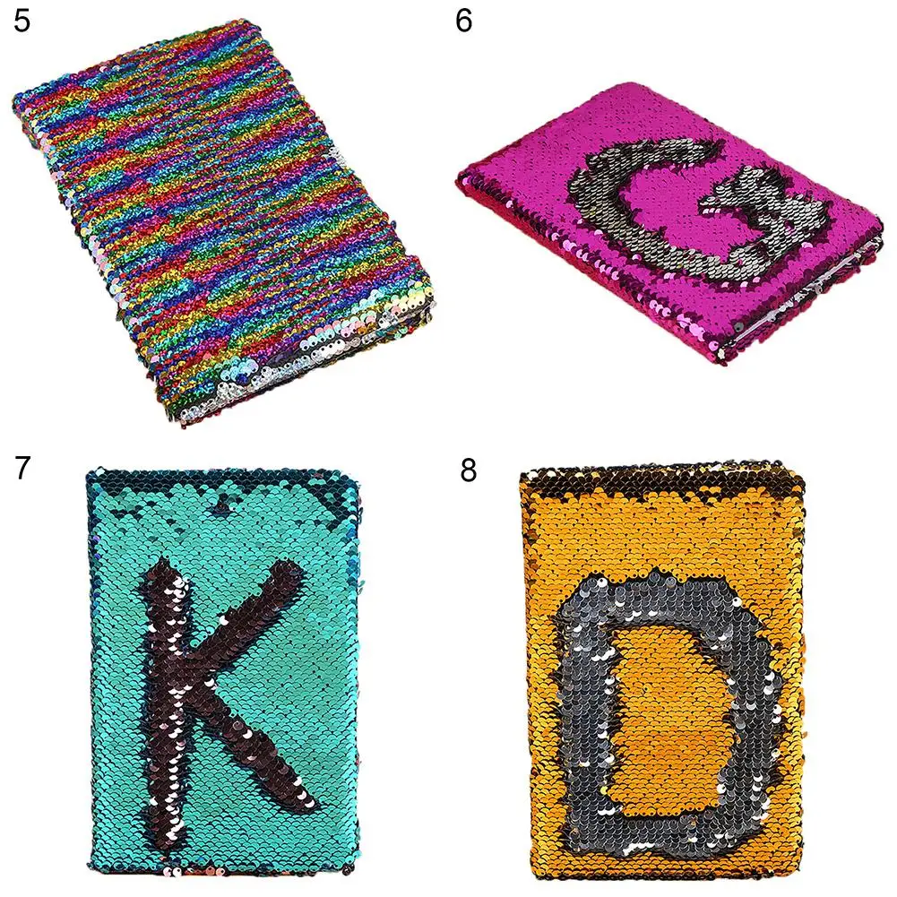 

Sale Creative Dazzling Alphabet Pattern Sequin Eye Protection A5 Office Notebook Gift