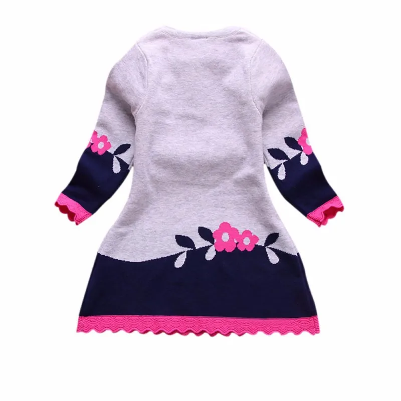 Детское платье для маленьких девочек; сезон осень-зима; двухслойная одежда с длинными рукавами и рисунком лисы; комплект одежды; платья принцессы