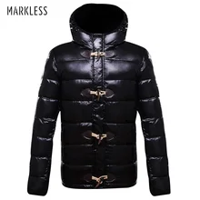 Markless зимняя мужская куртка на утином пуху,, Зимняя Толстая теплая куртка на 80% белом утином пуху, зимнее пальто с капюшоном YURONGA2340M