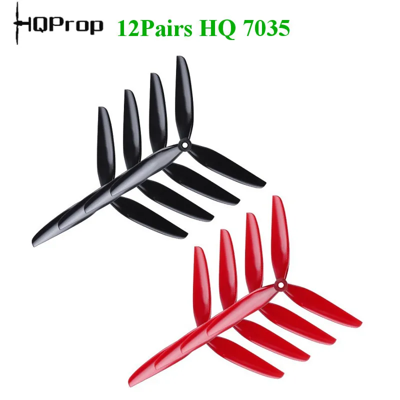 

12Pairs 24PCS HQprop HQ 7X3.5X3 7inch 7035 7inch 3 Blade V1S Propeller Prop POPO for T-Motor Motor FPV RC Racing Drone