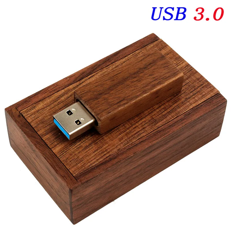 JASTER USB 3,0+ коробка(более 10 шт бесплатный логотип) дерево клен usb флэш-накопитель Флешка 4 ГБ 16 ГБ 32 ГБ 64 Гб карта памяти логотип клиента - Цвет: Walnut With box