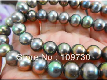 

Jewelry 001547 18"8-9MM NATURAL TAHITIAN GENUINE BLACK MULTICOLO PERFECT AAA PEARL NECKLACE KGP 5.5