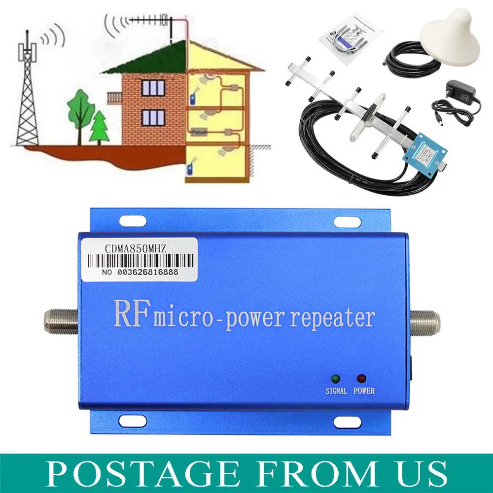 

CDMA 850MHz Cell Phone Signal 4G Repeater Booster Amplifier Extender Yagi Kit Coverage 50 to 800 M