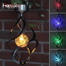 HoozGee на солнечных батареях наружное садовое освещение ландшафтный свет ветряной Спиннер огни Светодиодный подвесные деревья светильники на забор для домашнего двора