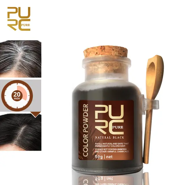 Purc Hair Color Powder Black Hair Color Dye Organic Herbal For