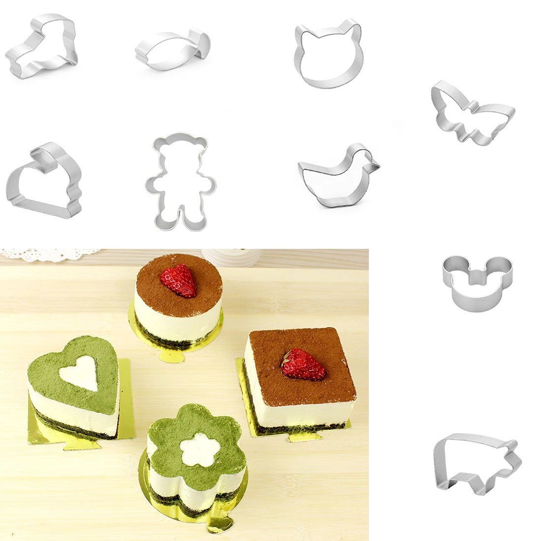 Формочки для печенья формы из алюминиевого сплава милые животные конфеты форма для печенья DIY помадка, кондитерские изделия украшения кухонные инструменты для выпечки