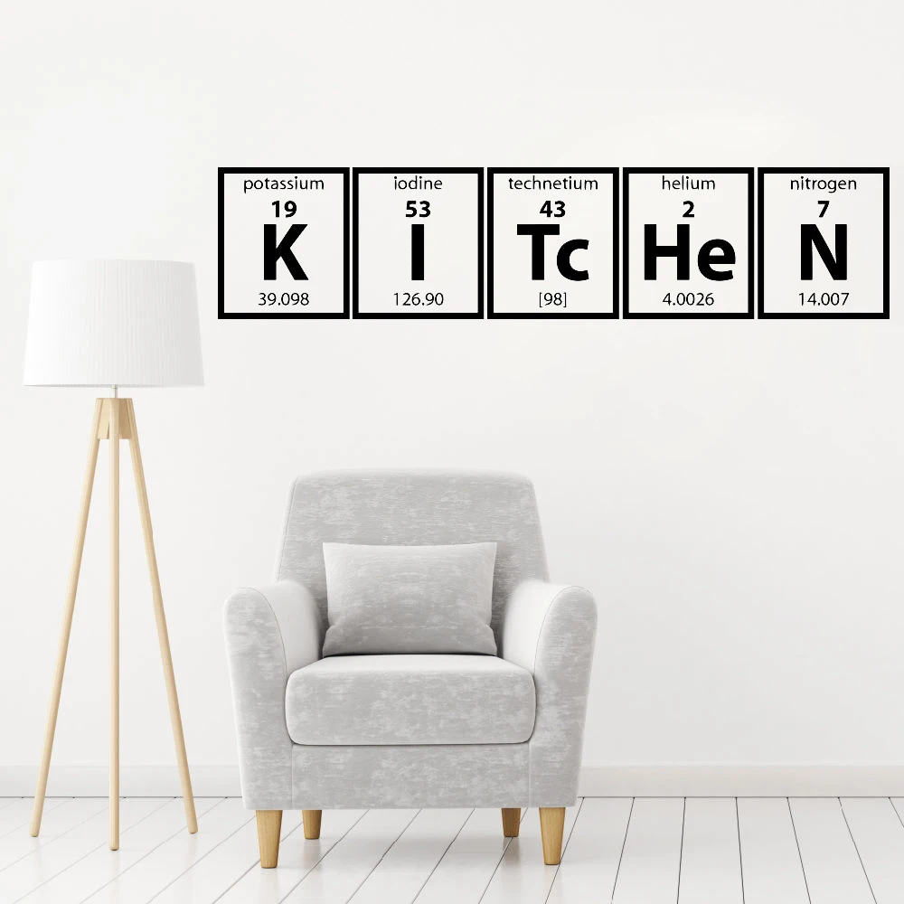 Us 11 8 26 Off New Periodic Table Of Elements Series Wall Sticker For Kitchen Cooking Vinyl Lettering Family Wall Decal Murals Home Decor Lc429 In