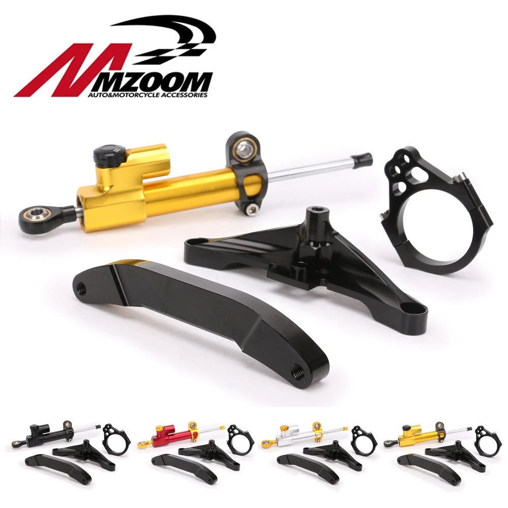 

Motorcycle CNC Damper Steering StabilizerLinear Reversed Safety Control+Bracket For Yamaha FZ1 FAZER 2006 2007 2008-2015