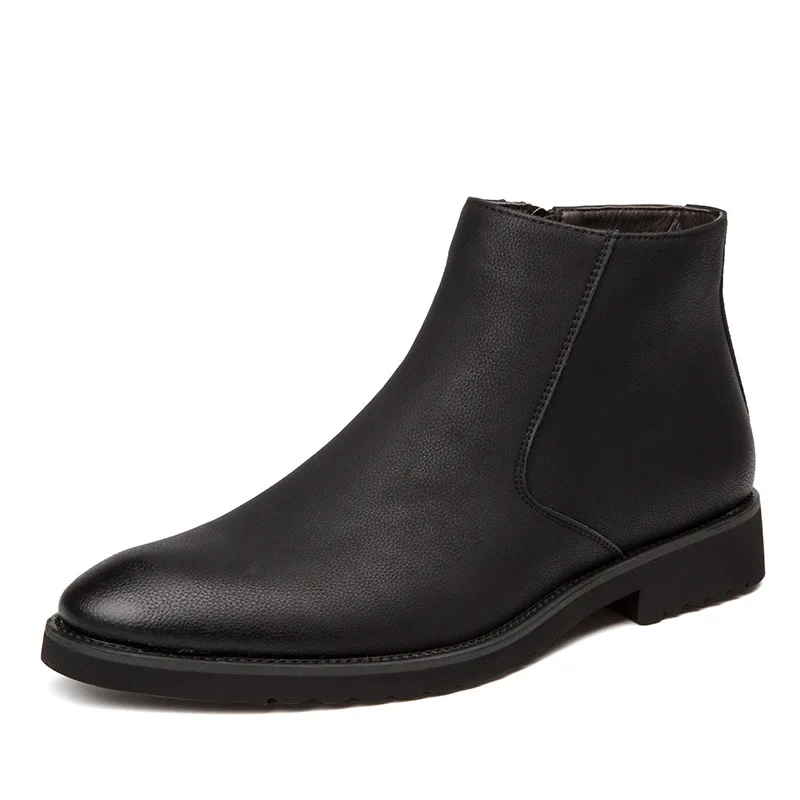 YWEEN/мужские кожаные ботинки челси; сезон осень-зима; мужские кожаные ботинки из микрофибры; мужские свадебные ботинки
