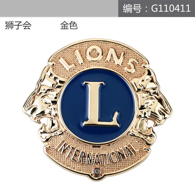 L LIONS Clubs International Totem Badge Chrome Metal Emblem Logo Car