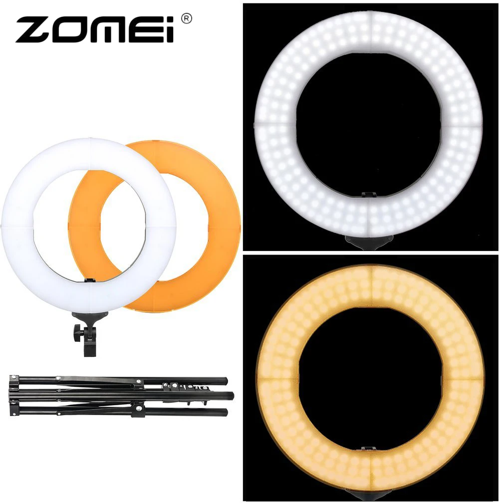 

Zomei Photographic Lighting LED Ring Light 14" 18" Camera Photo Studio Phone Light Lamp&Tripod Stand For Live Video US/EU Plug
