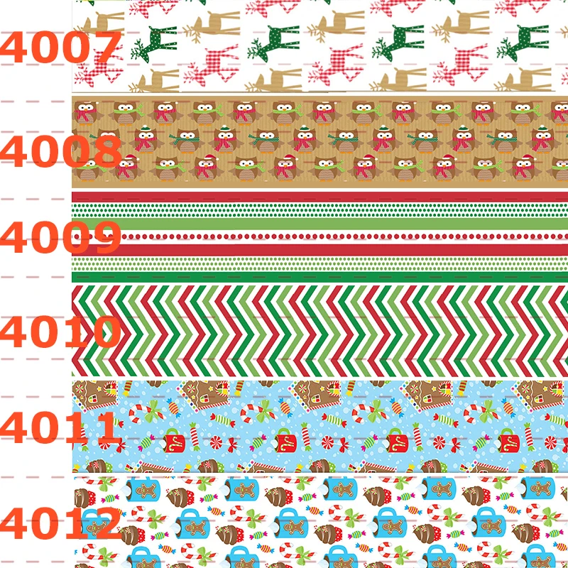 

10yards - Different sizes- Christmas pattern printed Grosgrain ribbon -Cute pattern ribbon - Christmas tree,deer printed