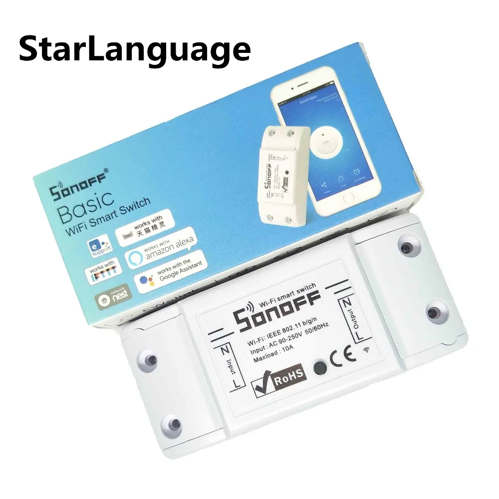 

SONOFF Basic Smart Home Wifi Wireless Switch Remote Control Automation Relay Module for Apple Android Smartphones 10A 220V