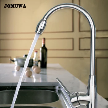 

360 Degree Kitchen Faucet Chrome Solid Brass Single Handle Mixer Sink Tap Hot and Cold Water Functions