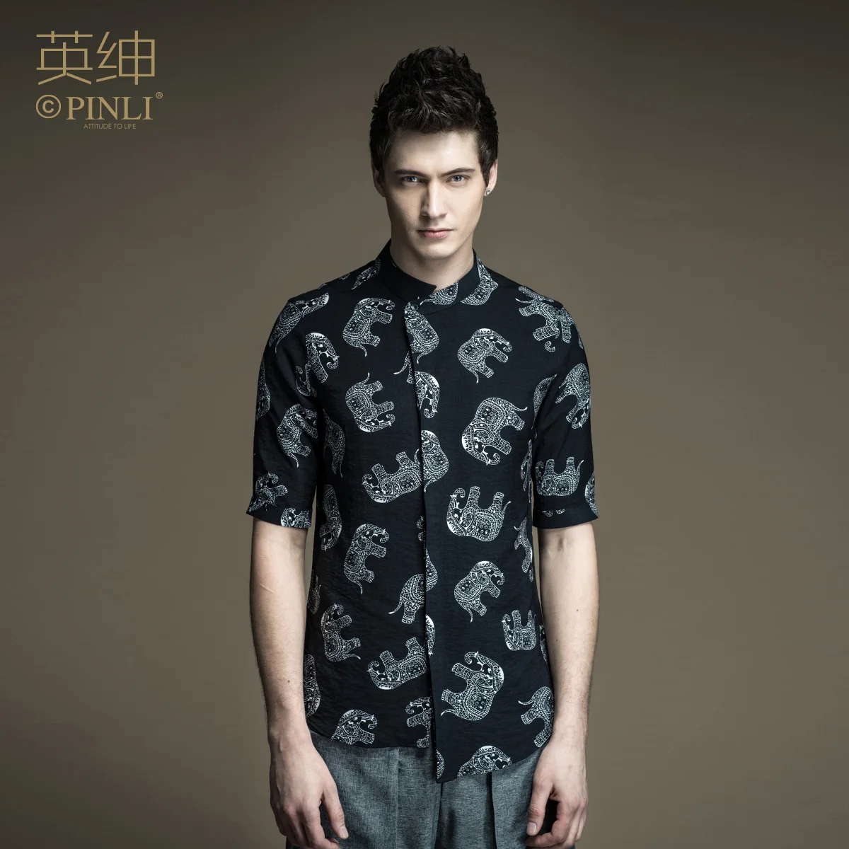 

Camisas Para Hombre Quarter Print Product Of The British And Italian Summer New Printed Linen Self Cultivation Of B172413251