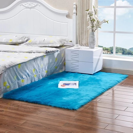 Белый ворсистый шерстяной ковер из искусственной овчины для гостиной, спальни, чехлы на стулья, теплые прикроватные коврики, длинные пушистые меховые коврики - Цвет: Carpet 14