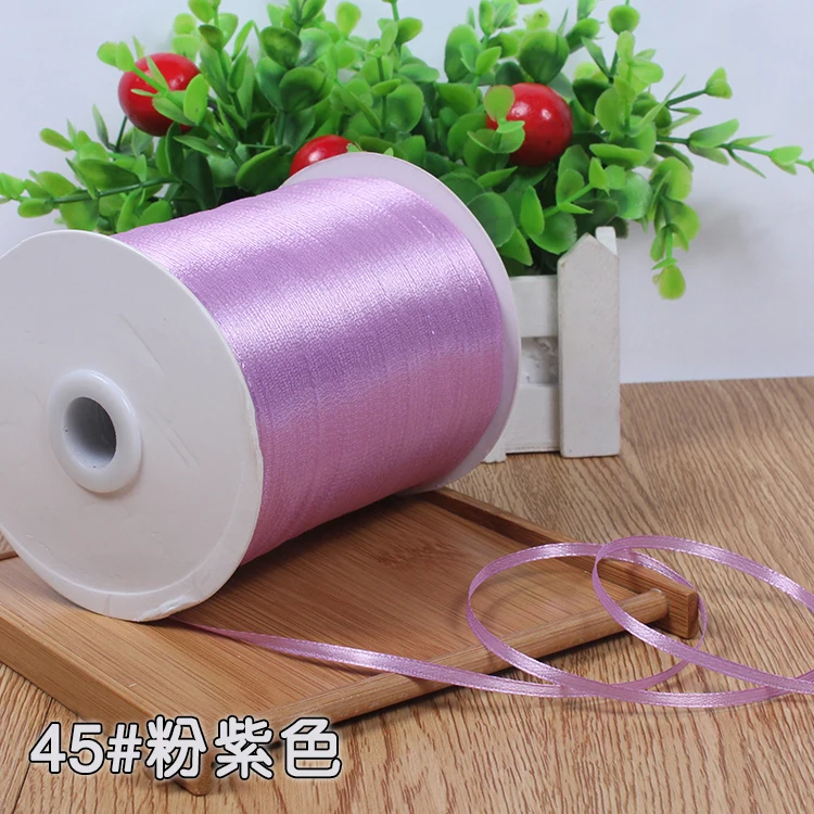 3 мм(10 м/лот) Многоцветный сатин лента для рукоделия и шитья рождественские украшения для свадебной вечеринки Подарочная упаковка DIY материал - Цвет: pink purple