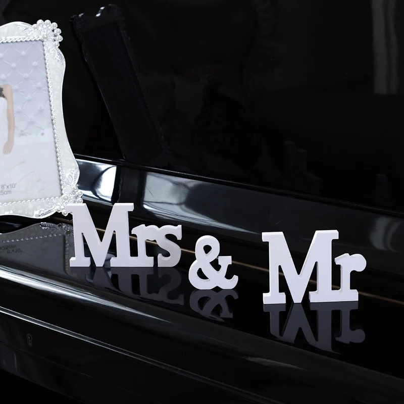 Деревянные буквы орнамент Mr& Mrs день рождения аниверсери подарок свадебный стол Свадебные украшения украшение для стола вечерние украшения