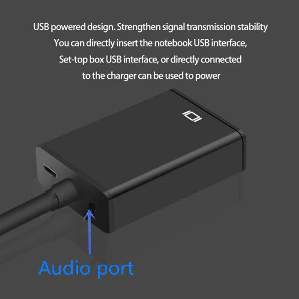 Преобразователь из VGA в HDMI кабель с аудио поддержкой 1080P HDMI VGA адаптер для мужчин и женщин видео кабель для проектора ТВ ноутбук HD tv