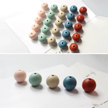 

50pcs/lot 16mm color printing geometry rounds balls shape resin beads diy jewelry earring/necklace/bracelet pendant accessory