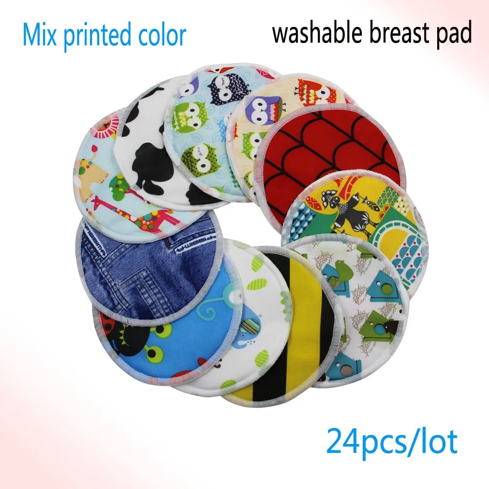 

2016 pororo 30 colors PUL printed waterproof breast pad, Bamboo reusable nursing pad for mum, breast nursing pads 24pcs/lot