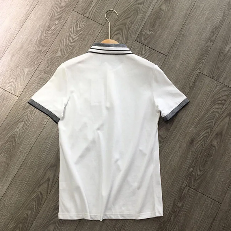 Men Short Sleeve T-Shirt White Color Stripe Sleeve Hot Sale New Arrival Students Running Shirts