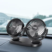 12 В/24 В автомобильный вентилятор мини портативный usb-вентилятор с двойной головкой 360 ° Регулируемое направление автомобильный маленький вентилятор охлаждающий вентилятор с самоклеющимся