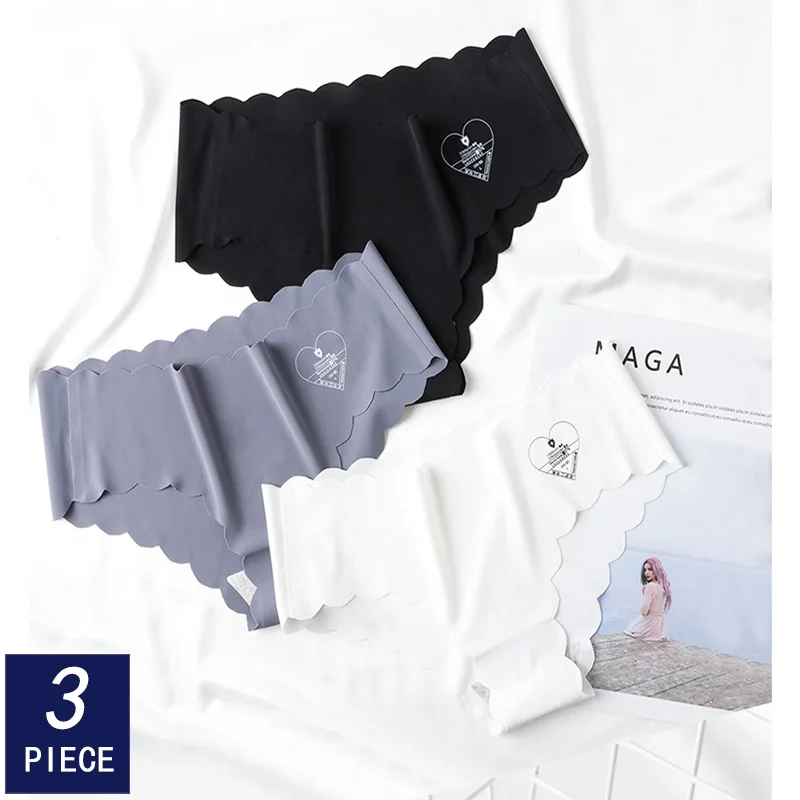 

3 pcs Hot Sale Fashion Women Panties Seamless Ultra-thin Underwear String Female Intimates Printed Low Waist Briefs