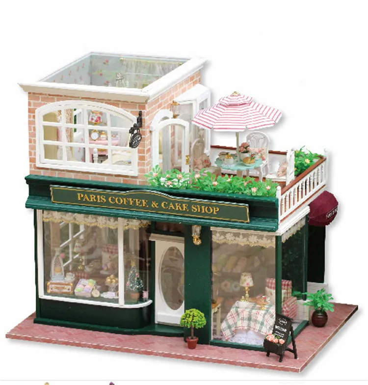 Large Handmade Diy Doll House with light music Assembled 3D Miniature