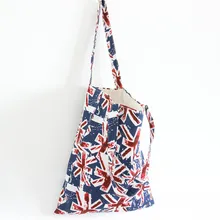 YILE 2 слоя ручной работы из хлопка холст Экологичная многоразовая Для Покупок Сумка через плечо сумка-тоут британский флаг L084