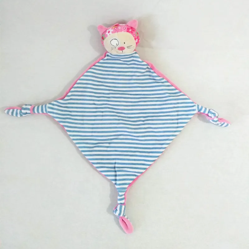  Biwan Cat Handkerchief 18*18cm Soft Cute Design Baby Embroidered Burp Cloth Animals Hanging Bib Chi