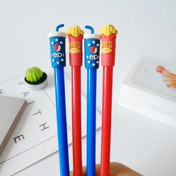 

48pcs/lot Wholesale/Kawaii french fries drink bottle student signature pen cute cartoon gel pen creative stationery