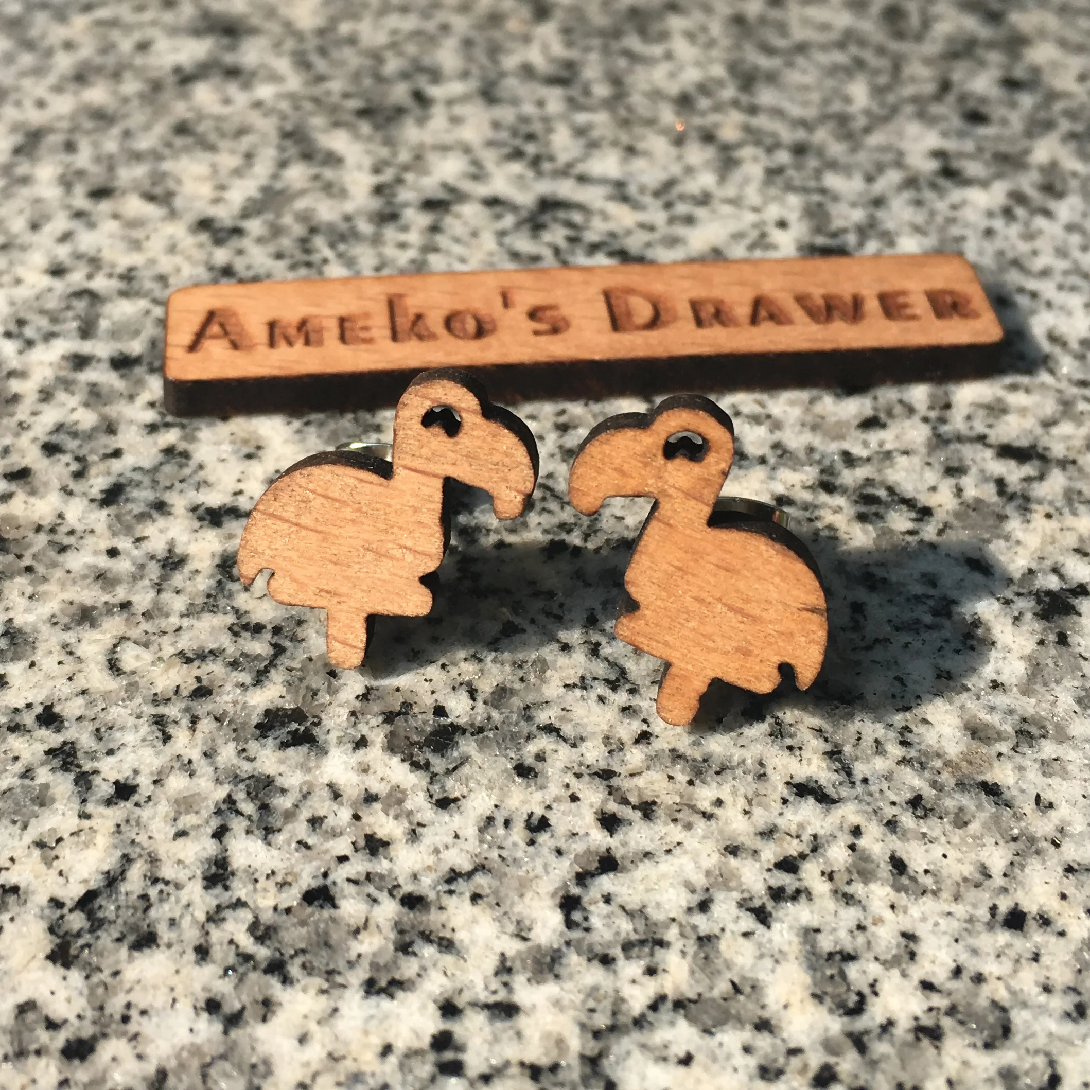 

Flamingo Wild Animal Earrings Solid Wood Engraved Earrings Lovely Flamingo Stud Bird Shape Wooden Earring X 1 Pair