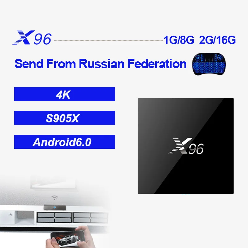 

X96 Android Amlogic S905X 1G 8G 4K*2K Quad Core Support 2.4WIFI+IR Cable Smart Set Top TV BOX Media Player PK TX3 MINI H96