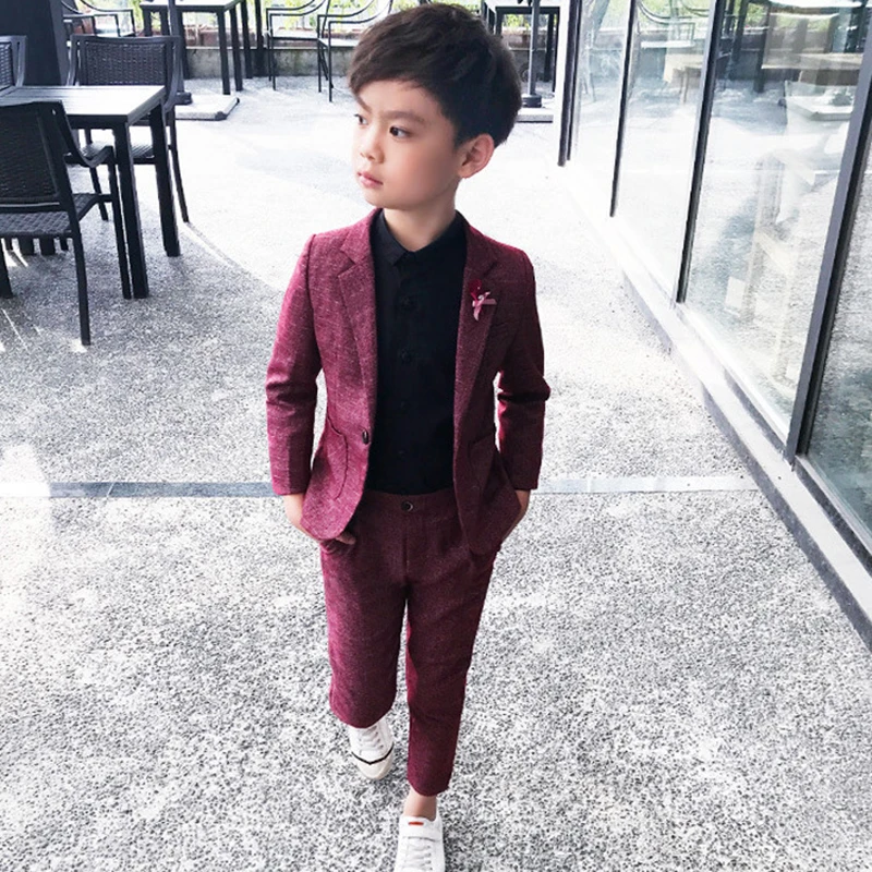 

Baby Boys Suits Costume for Boy 2019 Autumn Single Breasted Kids Blazers Boy Suit Formal Wedding Wear Cotton Children Clothing