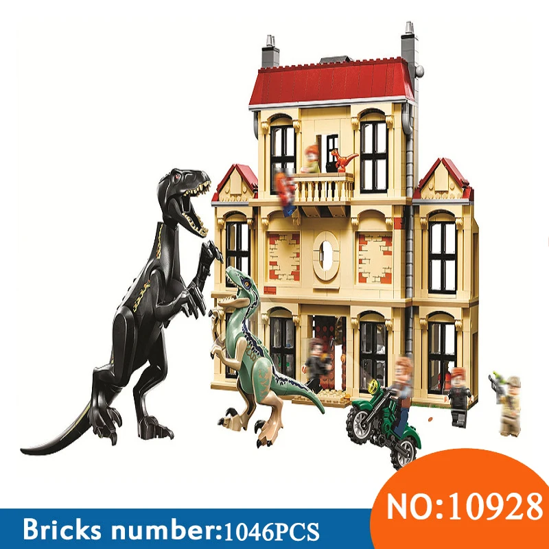 

1046pcs Jurassic World Dinosaur Indoraptor Rampage At Lockwood Estate Building Block Toys For