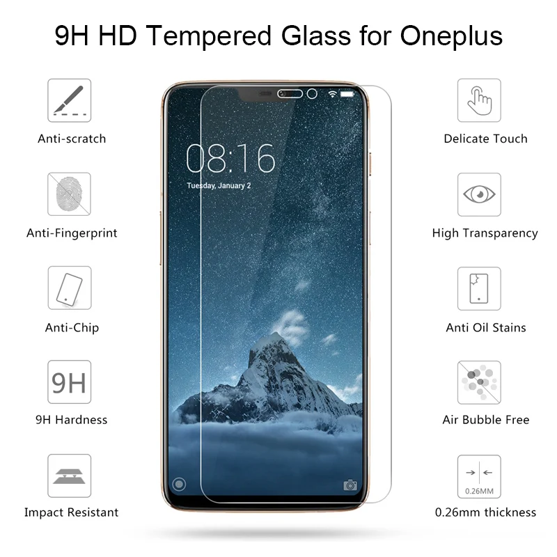 2 предмета в комплекте 9H HD защитная пленка для экрана телефона, Защитное стекло для Oneplus 6T 6 5 T 5 закаленное стекло для Oneplus 3T 3 2