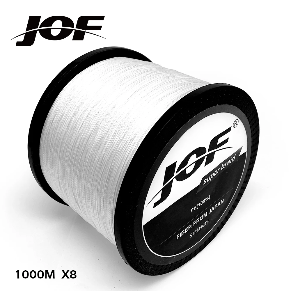 8 السواحل 100 متر 150 متر 300 متر 500 متر 1000 متر JOF PE الأبيض خيط مجدول للصيد نسج متفوقة المتطرفة قوي 100% عظمى