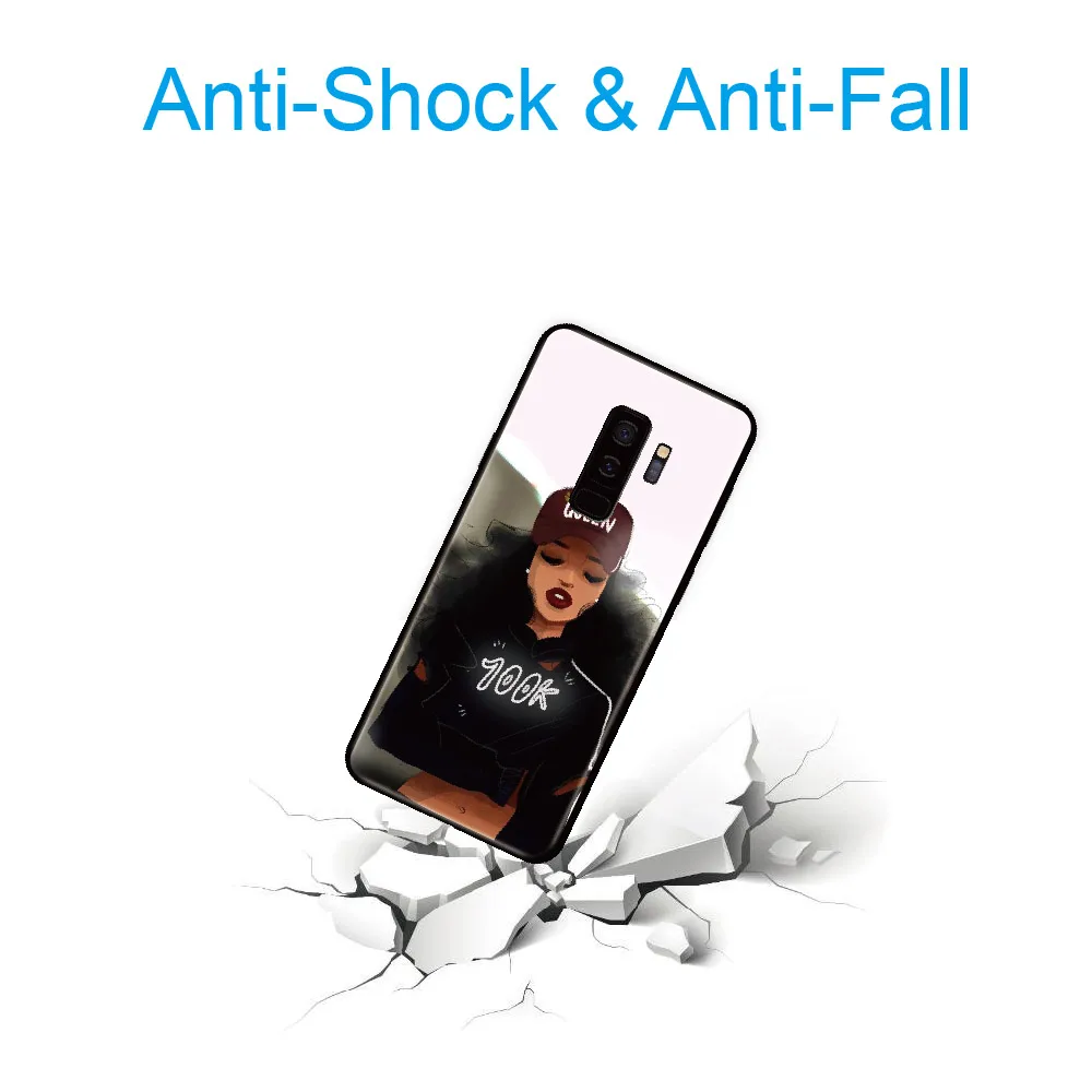 Для Samsung Galaxy S8 S9 S10 S10e S20 Plus E lite Note 8 9 10 A7 A8 Poppin Black GIrl Aba Модный мягкий чехол для