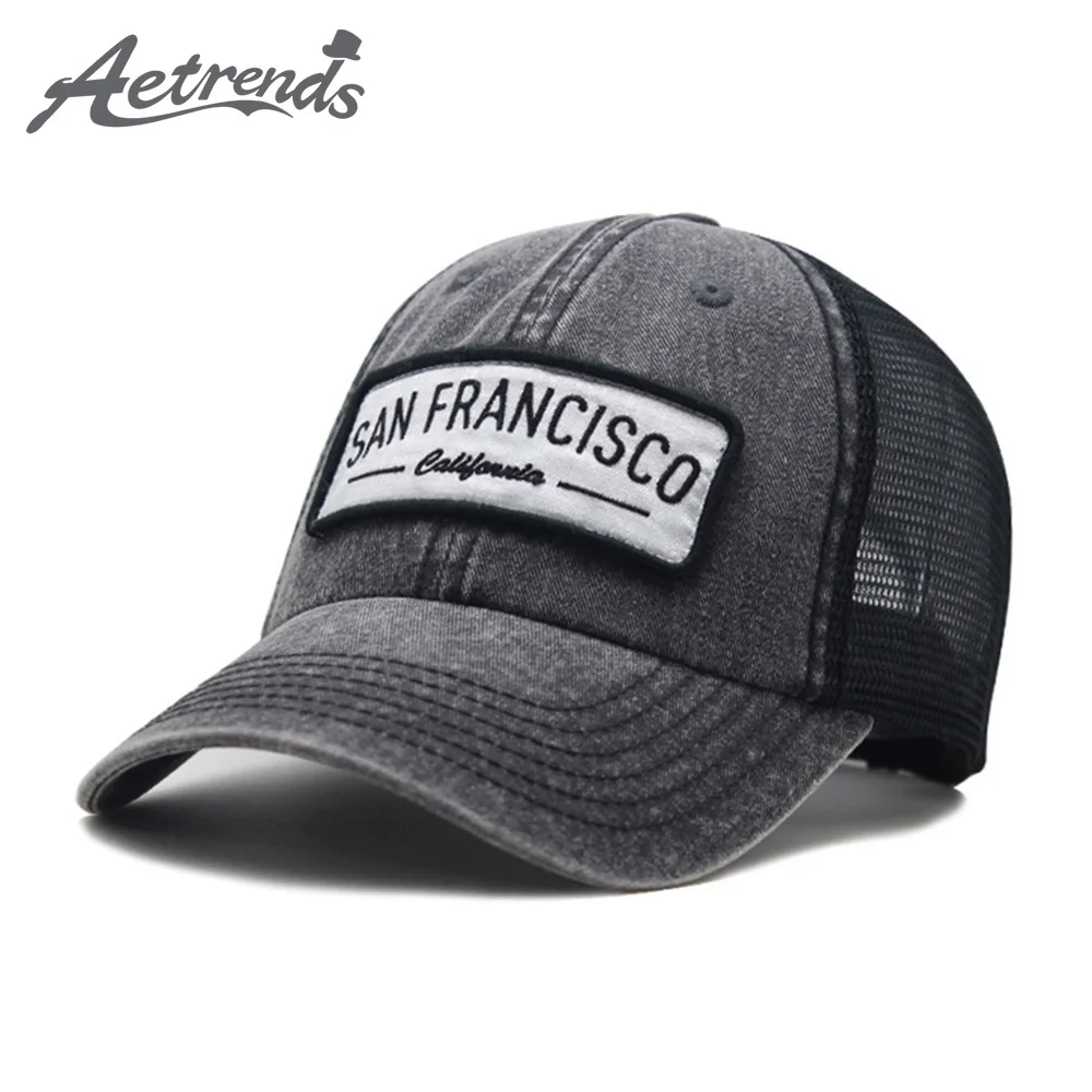 

[AETRENDS] 5 Colors Trucker Hats for Men Women Baseball Cap Mesh Washed Caps Snapback Hat Bone Gorras Casual Casquette Z-6881
